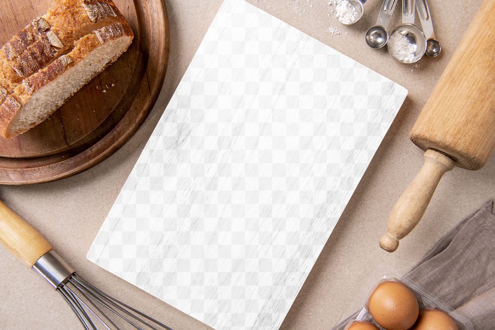 Cutting board png baking mockup, kitchenware product