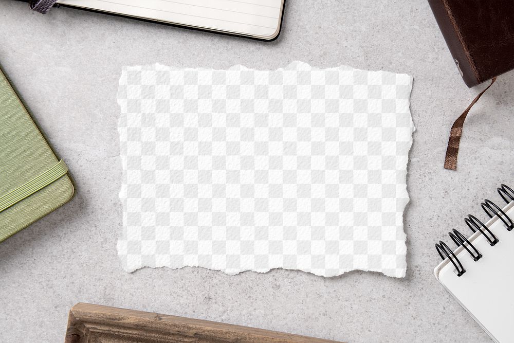 Ripped paper png mockup, business branding