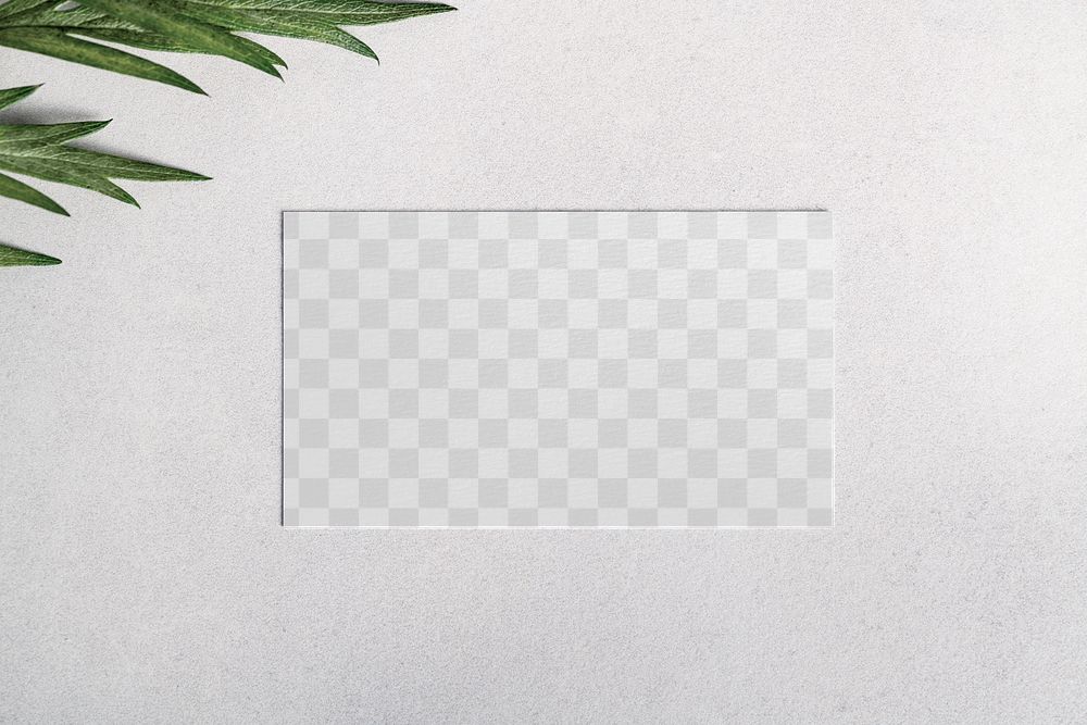 Blank business card png mockup on white background