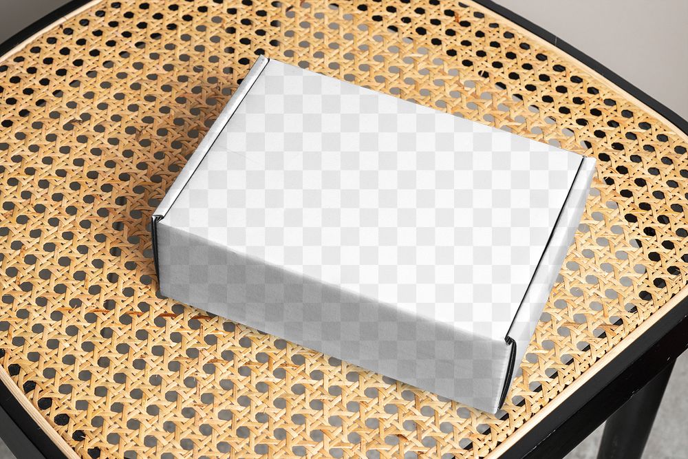 Paper box png mockup, transparent packaging