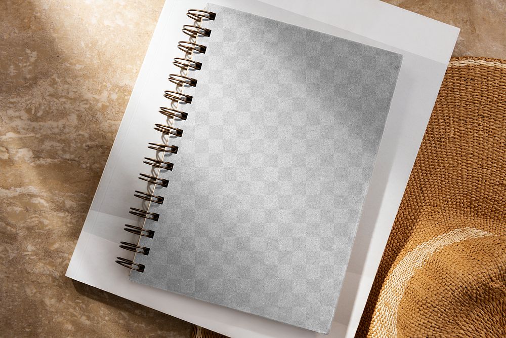 Notebook cover png mockup, transparent design