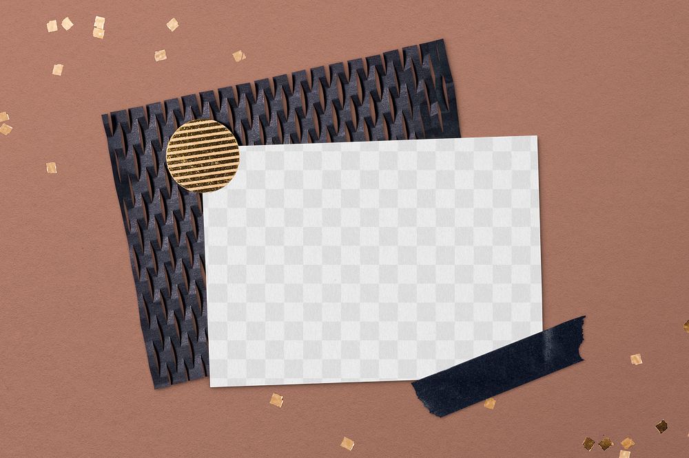 Paper card png mockup, minimal stationery, transparent design