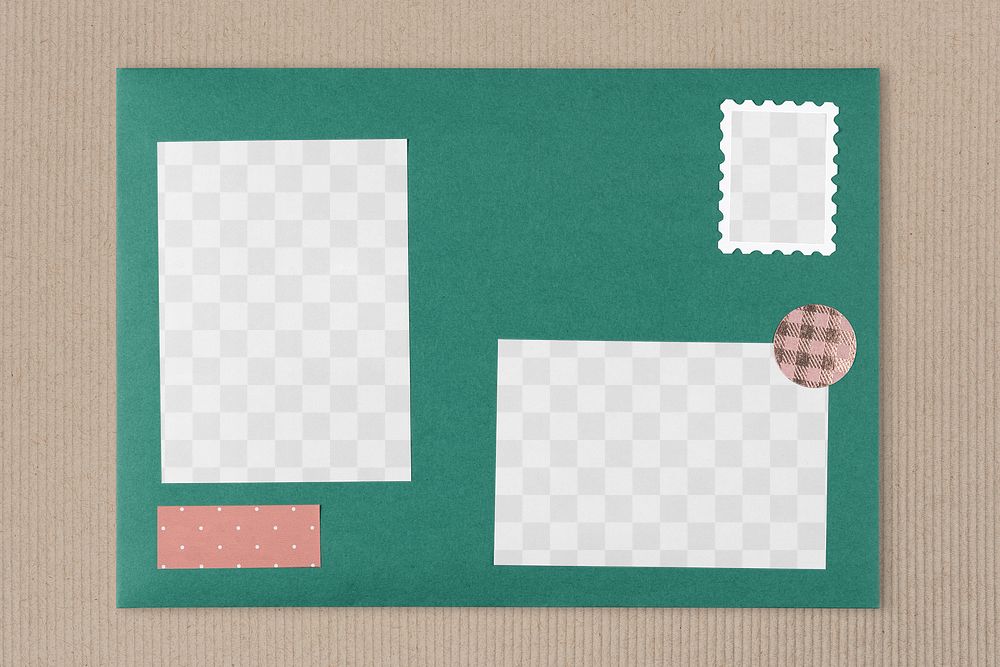 Parcel envelope png mockup, transparent design