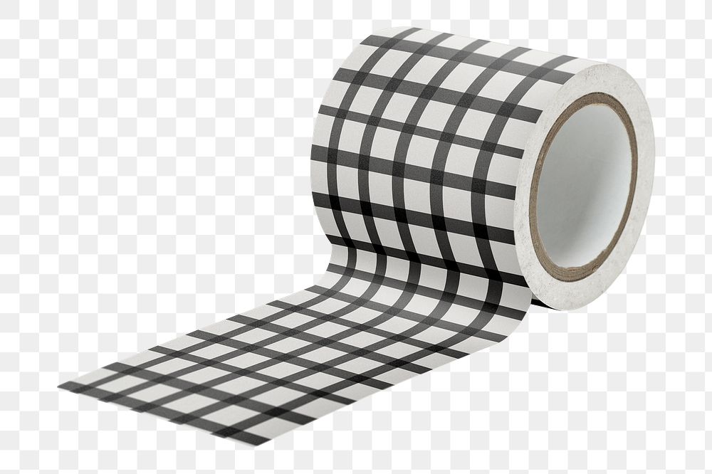 Grid tape roll png, journal sticker, collage element, transparent background