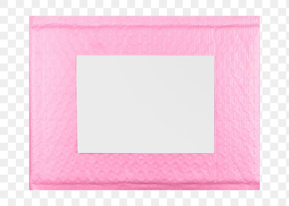 Pink bubble mailer png, shipping packaging design, transparent background