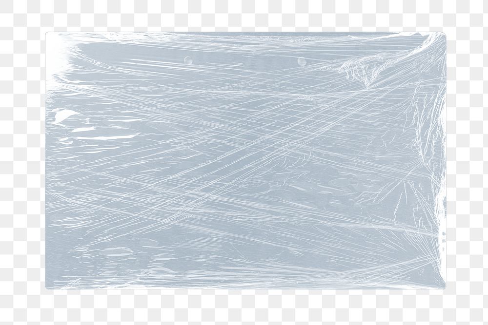 Blue paper png, wrapped in plastic, transparent background