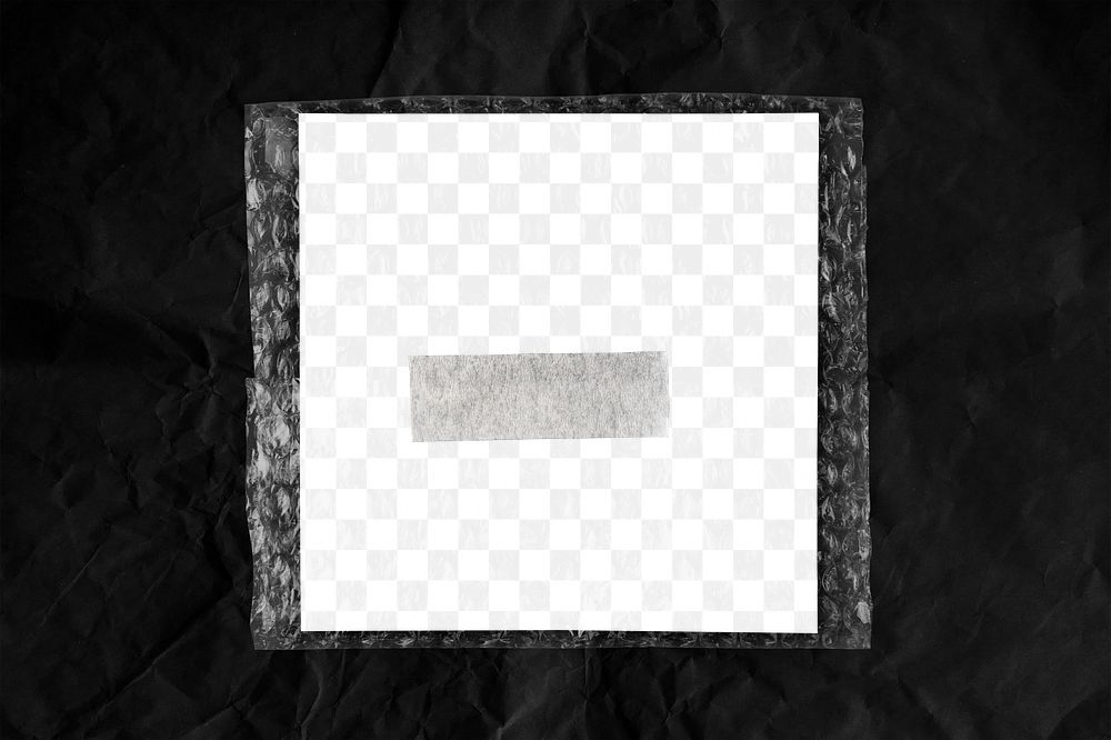 Product packaging png transparent mockup, with bubble wrap