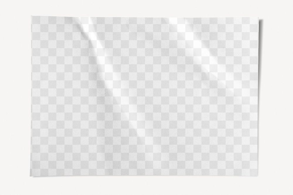Wrinkled paper png mockup, transparent background