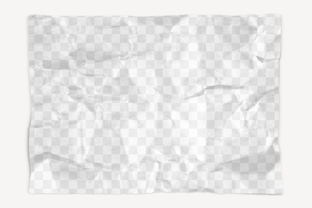 Scrunched paper png mockup, stationery, transparent background