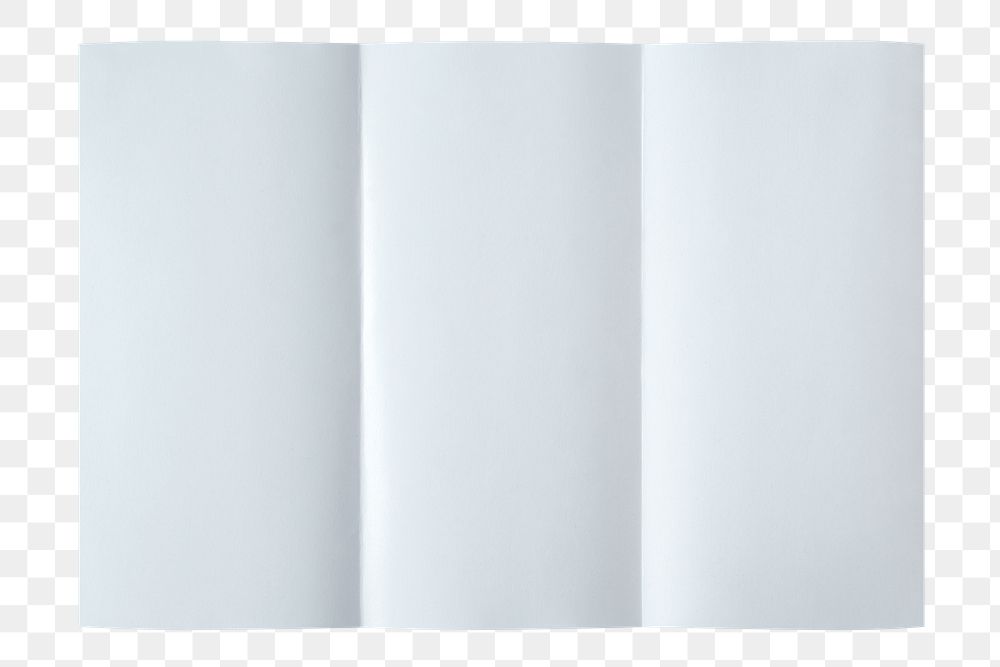 Trifold paper png brochure, transparent background