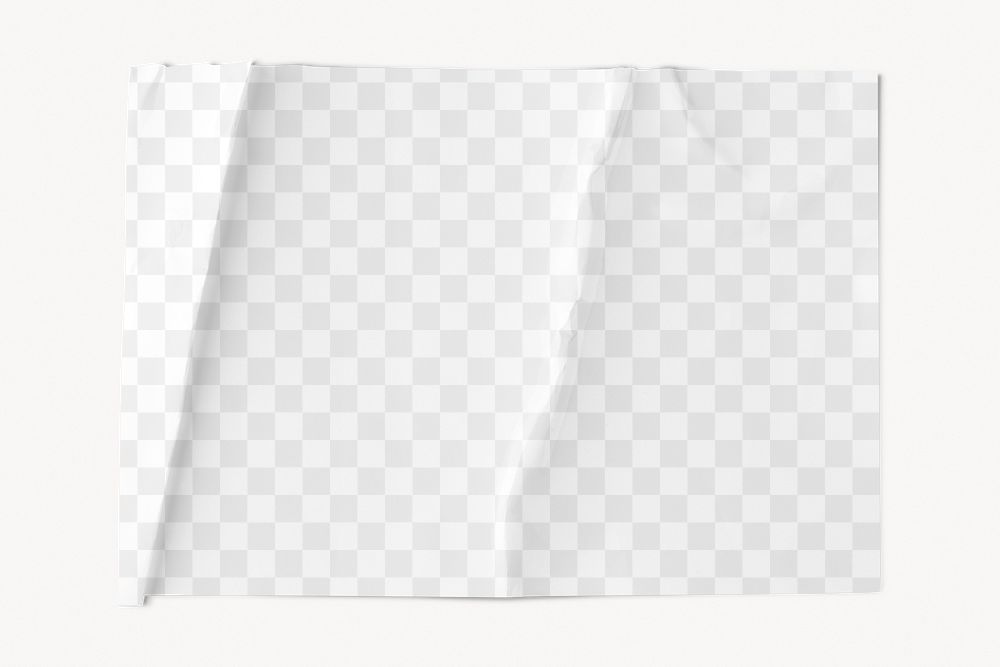 Glued paper png mockup transparent texture 