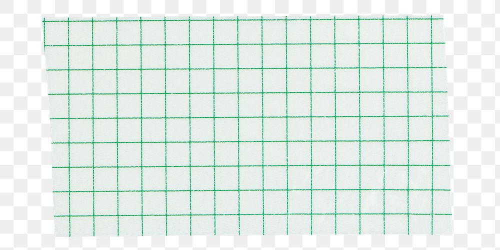 Green grid tape png, journal sticker, collage element design