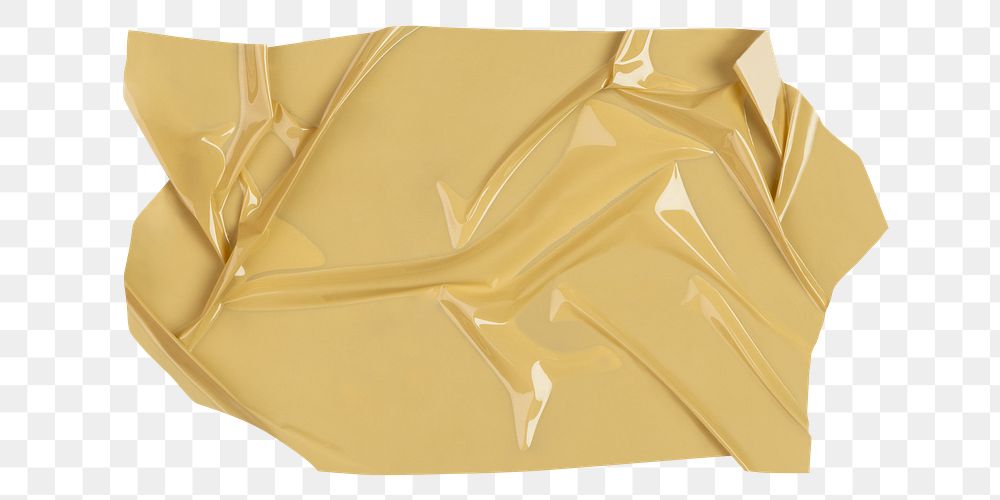 Wrinkled packaging tape png, brown design, journal sticker element