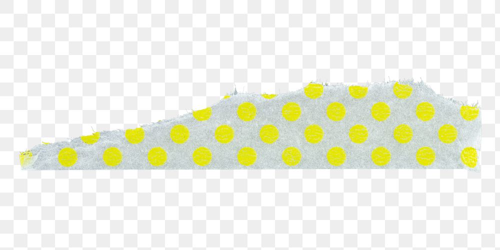 Polka dots tape png, yellow journal sticker, collage element