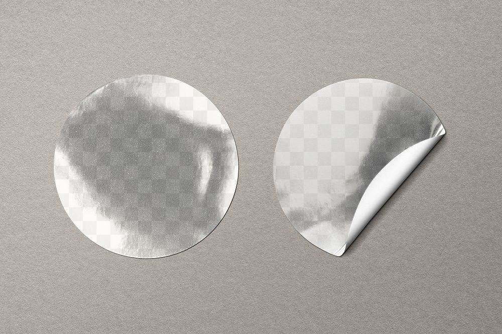 Transparent sticker png mockups, round shape design