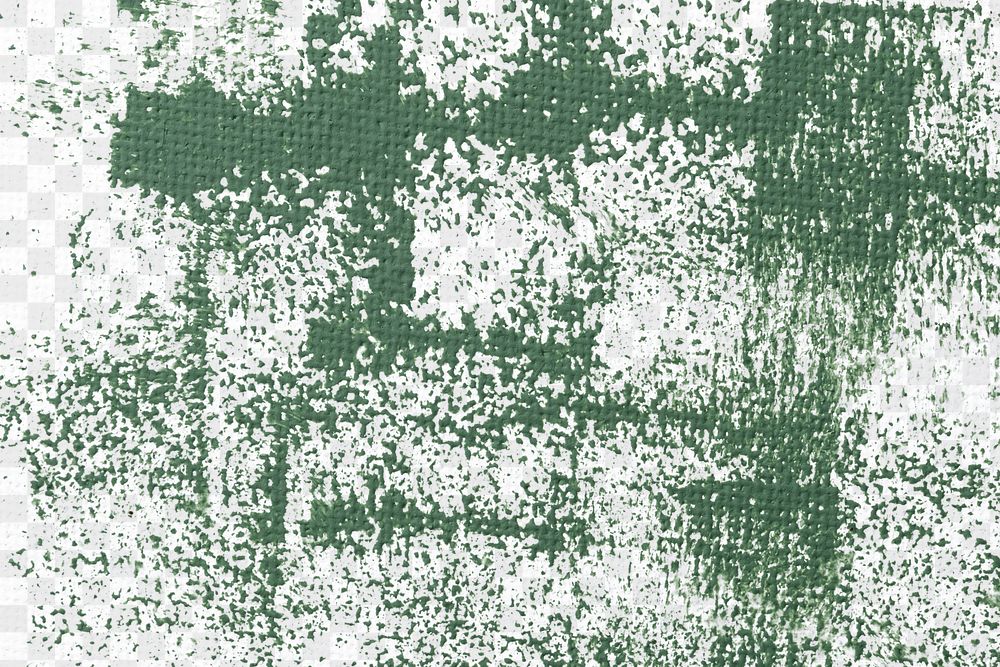 Green paint png, canvas texture, transparent background