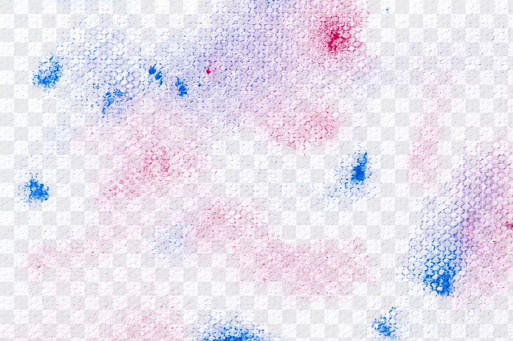 Canvas texture png, red and blue paint, transparent background