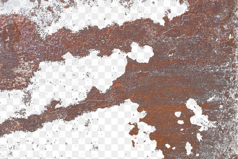 Rust metal texture png, transparent background