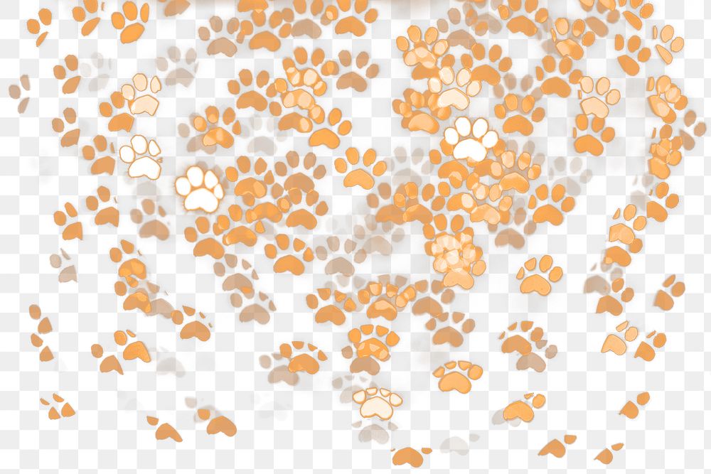 Gold glitter cat paw png bokeh sequin confetti on transparent background