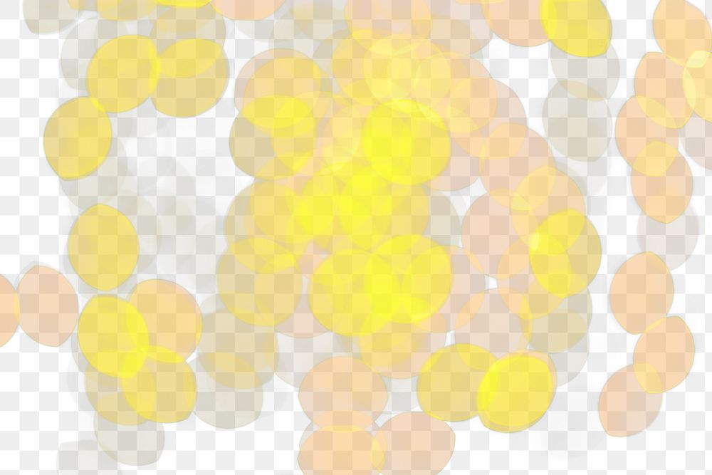 Gold glitter png bokeh confetti overlay on transparent background