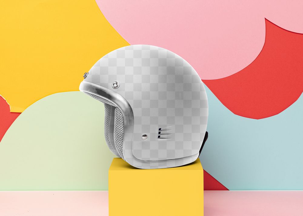 Helmet png mockup, transparent half shell design