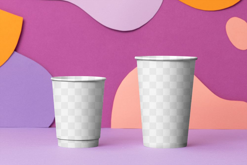 Paper cup png mockup, transparent packaging design
