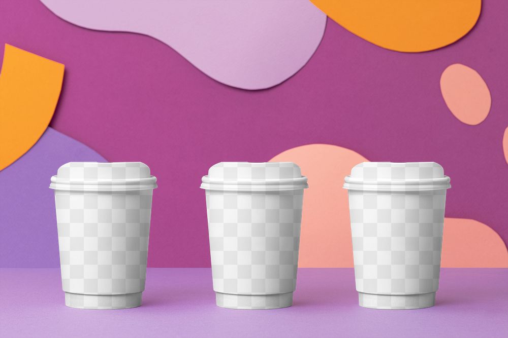 Coffee cup png mockup, transparent drink packaging