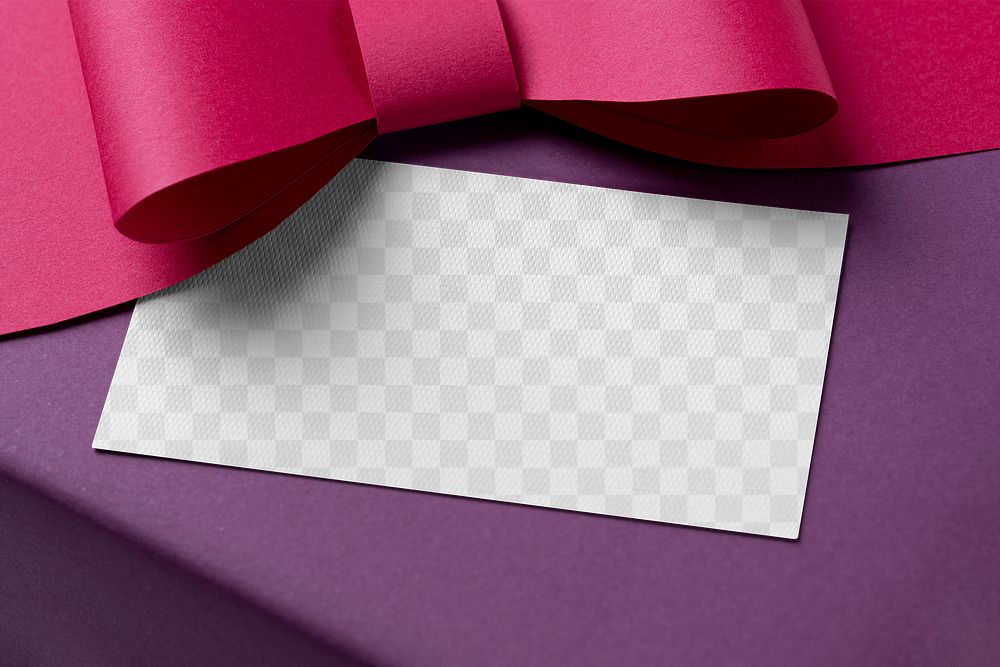 Invitation card png mockup, transparent paper design