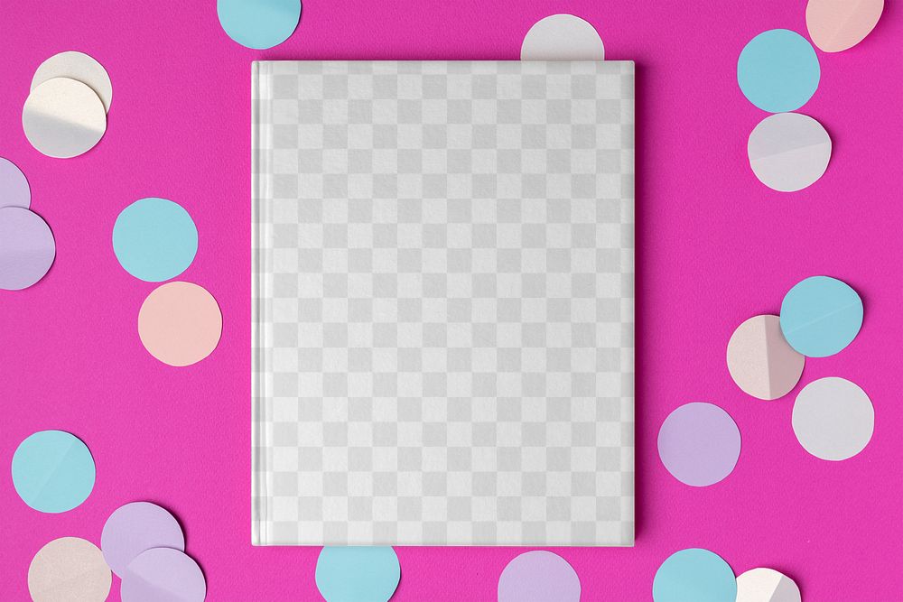 Book cover png mockup, transparent publishing product