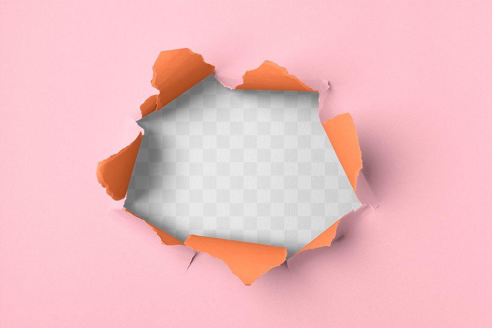 Paper hole png, transparent background, pink pastel design