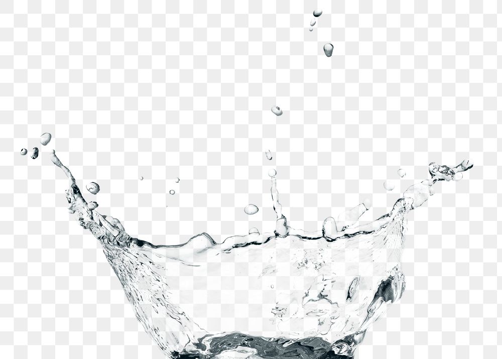 Macro shot of water splash with reflection design element