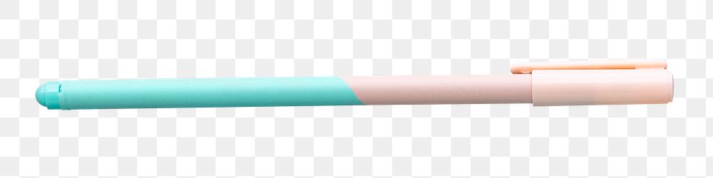 Blue and pink pen with cap design element
