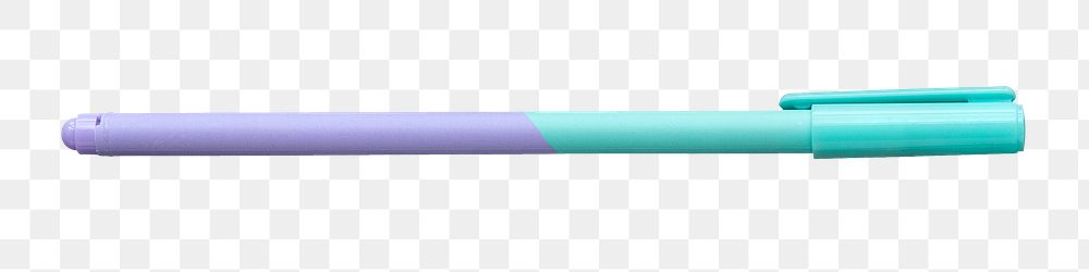 Purple and blue pen with cap design element