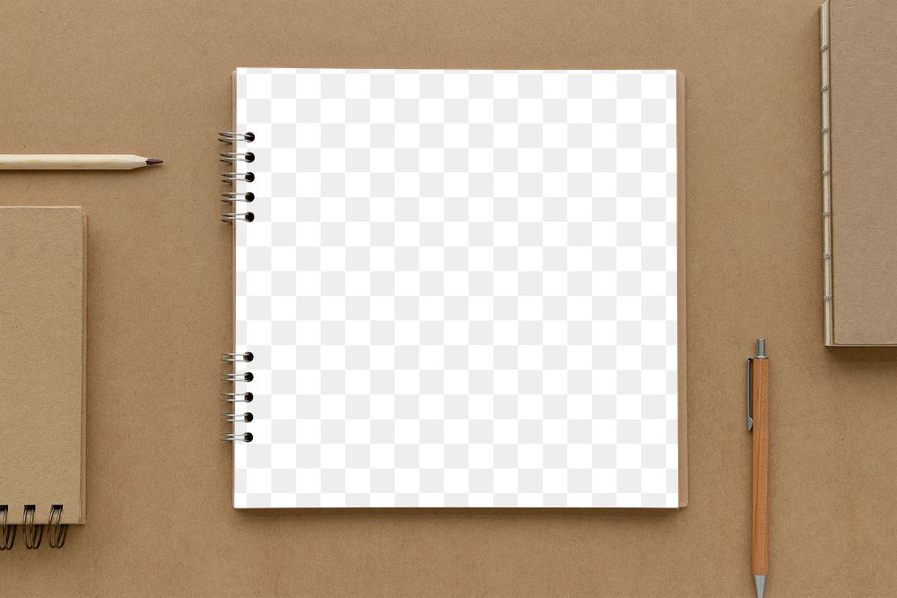 Blank notebook with pencils design element