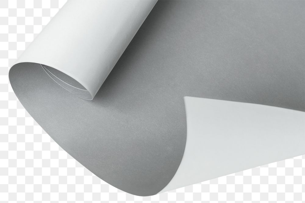 Gray rolled chart paper design element