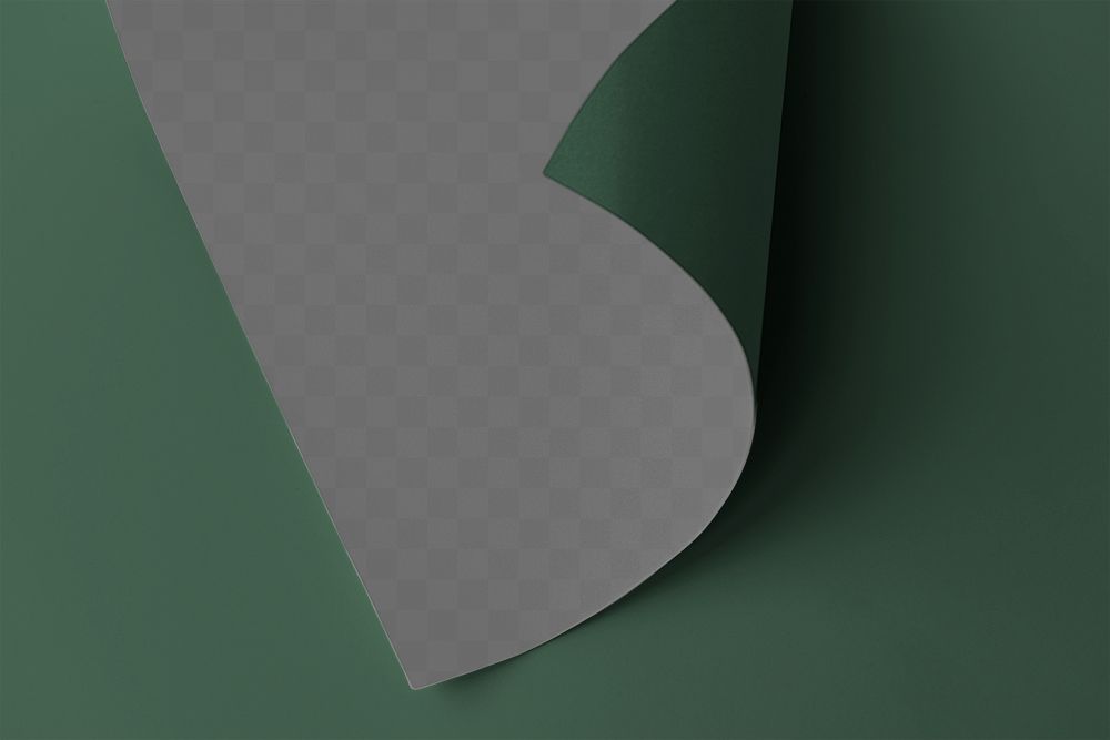 Blank gray paper mockup on a forest green background