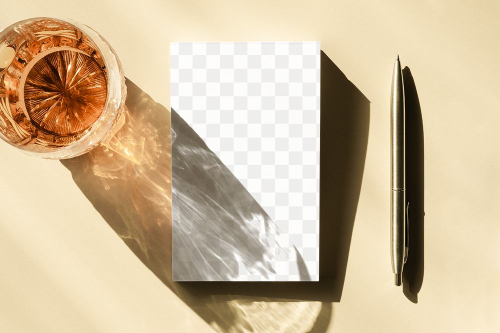 Tea cup by a notepad transparent png
