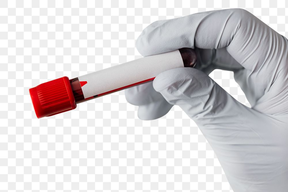 Doctor holding a blood test tube during coronavirus pandemic transparent png