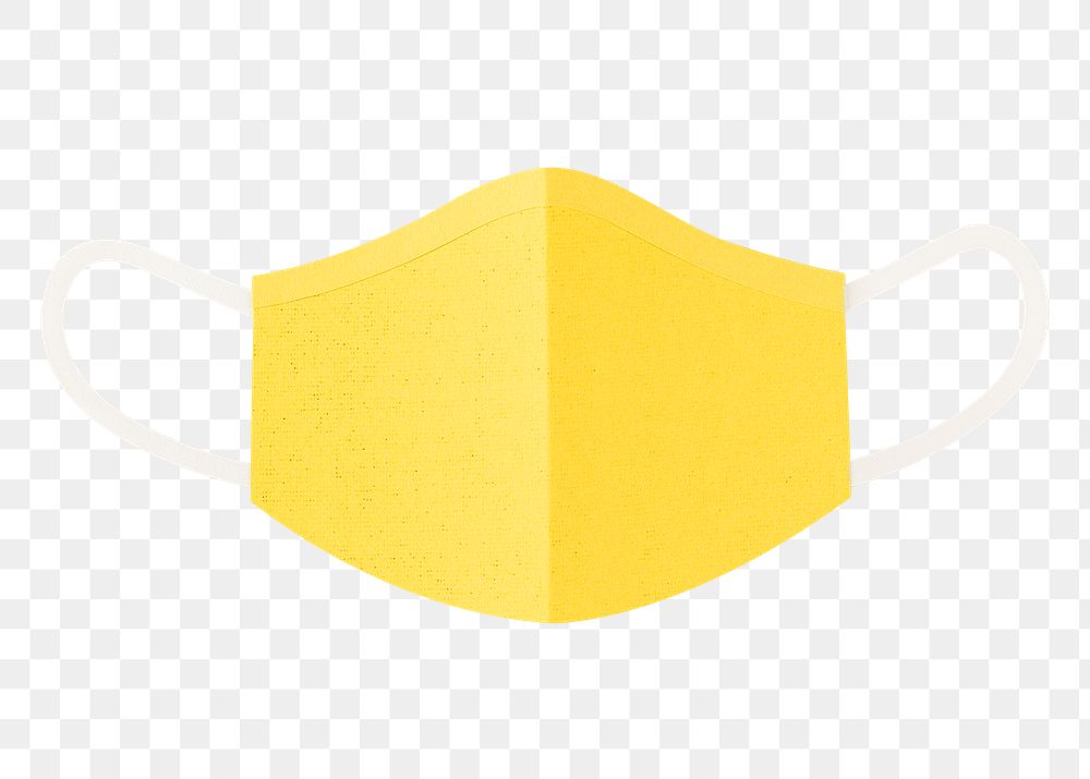 Paper craft surgical mask element yellow transparent png