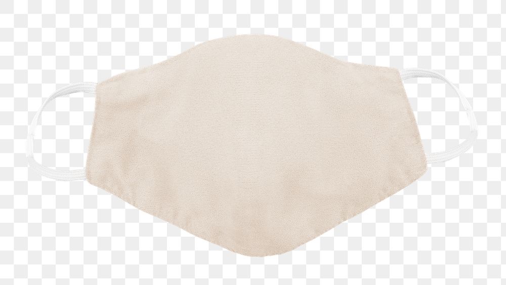 Beige fabric face mask design element