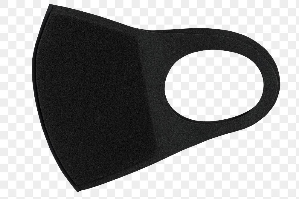 Black soft Polyurethane foam face mask design element