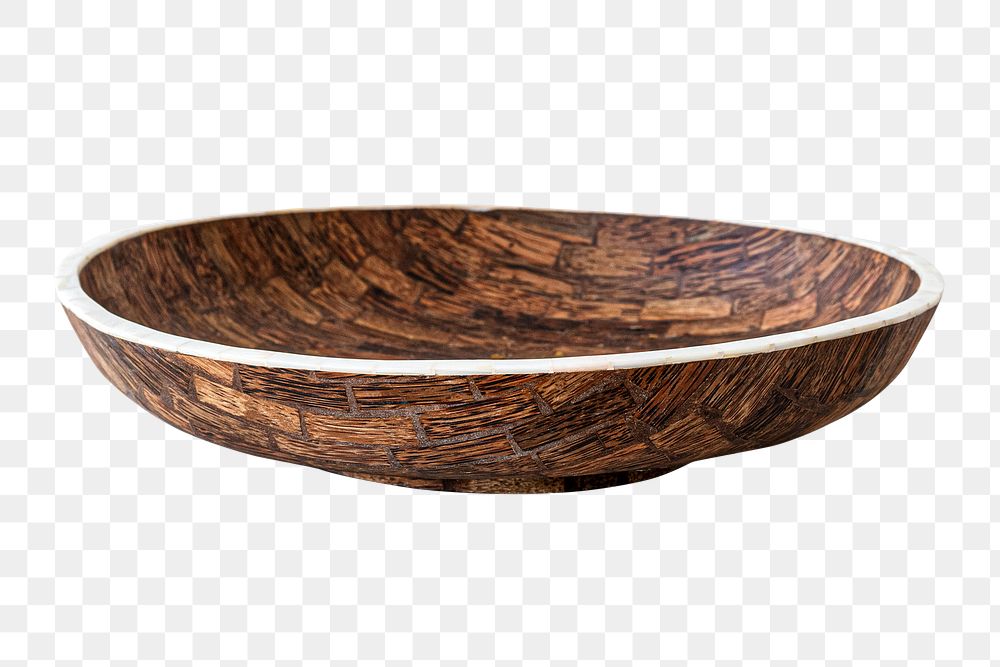 Rustic decorative wooden bowl design element