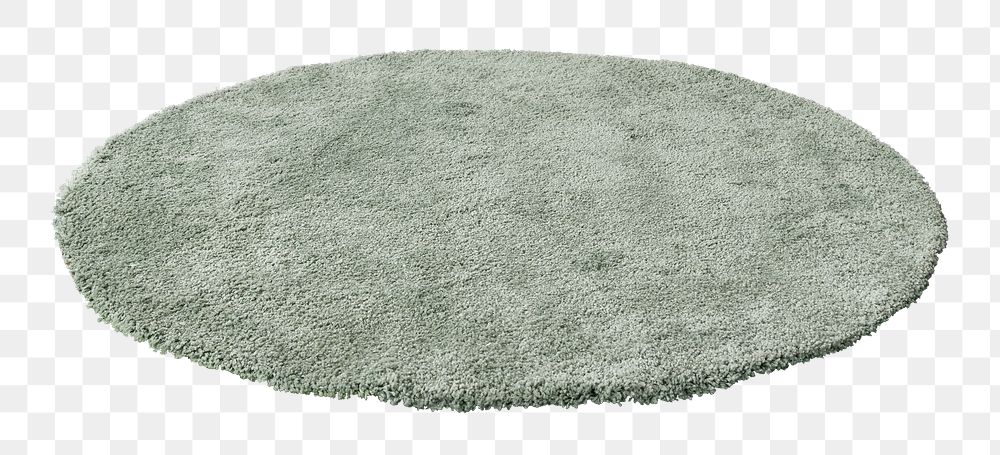 Gray fluffy rounded shape floor carpet design element