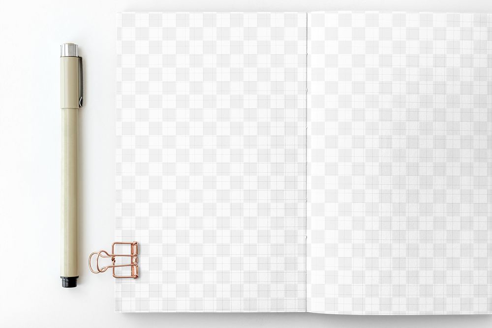 Blank grid patterned notebook page design element