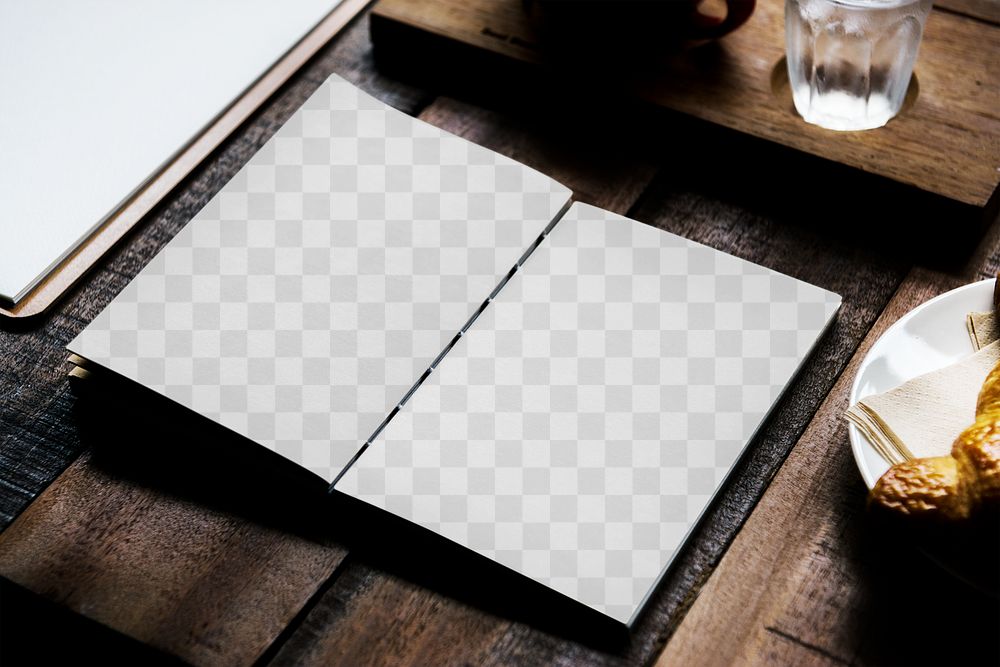 Menu book png mockup, restaurant business branding