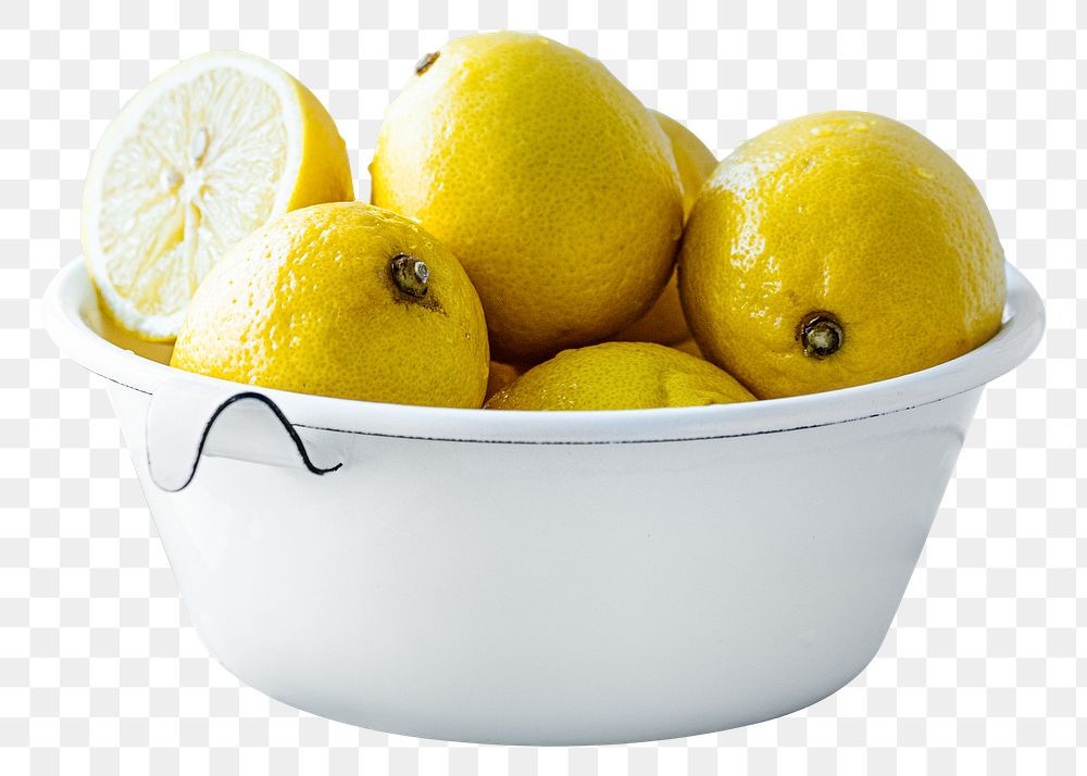 Lemons png citrus fruit in a bowl food photography