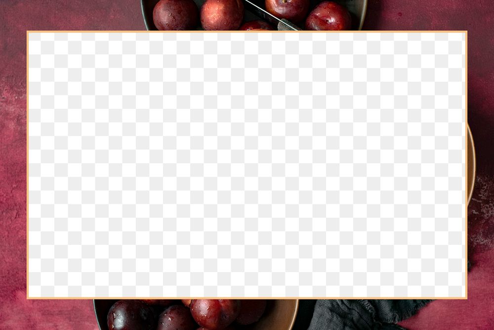 Png red plum transparent frame background
