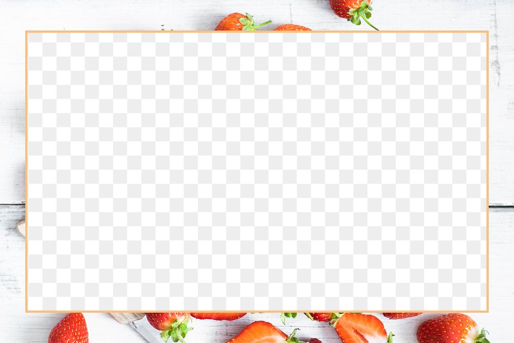Png strawberry  transparent frame background