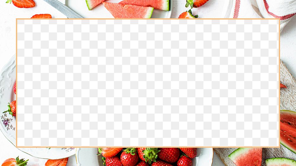 Mixed red fruit png frame background transparent
