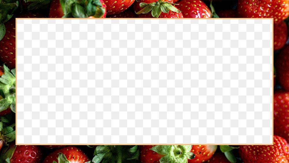 Strawberry png frame background transparent